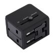 Dual USB Power Socket Charger Adapter 5V 2.1A, UK/EU/US/AU Plug, Black - 2
