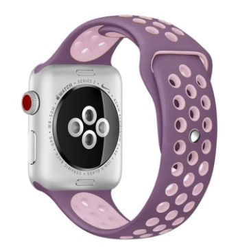 Apple Watch Band: Ultra 49mm/Series 10/9/8/7/SE 3/2/1 - Purple Silicone - 1
