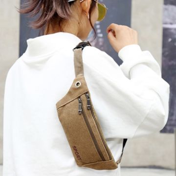 Brown Cavans Single Shoulder, Waist, Chest, Messenger Bag - 1