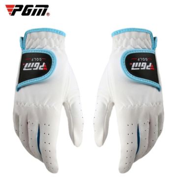 Children's Golf Gloves - PGM Microfiber Cloth, Soft & Comfortable, White, Size 15 - 1