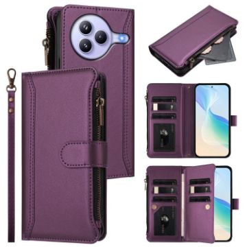 Xiaomi Civi 5 Pro Purple Leather Case: 9 Card Slots, Magnetic Closure - 1