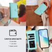 Ulefone Note 14 Leather Case: 9 Card Slots, Zipper, Hand Strap, Mint Green - 6