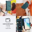 Ulefone Note 16 Pro Leather Case - 9 Card Slots, Zipper, Hand Strap, Green - 6