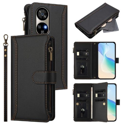 Ulefone Note 17 Pro Leather Case: Magnetic Closure, 9 Card Slots, Black - 1
