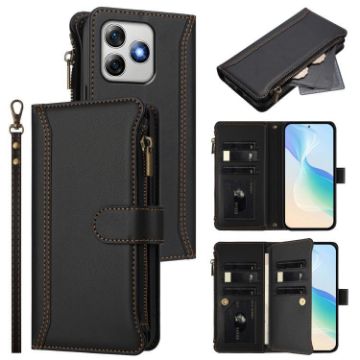 Ulefone Note 18 Ultra/Pro Leather Case: 9 Card Slots, Magnetic Closure, Black - 1