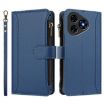 Ulefone Note 19 Leather Case - 9 Card Slots, Zipper, Hand Strap, Dark Blue - 2