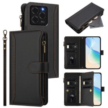 Ulefone Note 20 Pro Leather Case: Magnetic Closure, 9 Card Slots, Black - 1