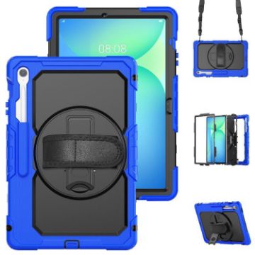 Samsung Galaxy Tab S10 FE+ Blue Silicone Hybrid PC Case with Strap - 1