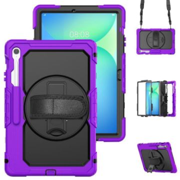 Samsung Galaxy Tab S10 FE+ Purple Silicone Hybrid Case with Strap - 1