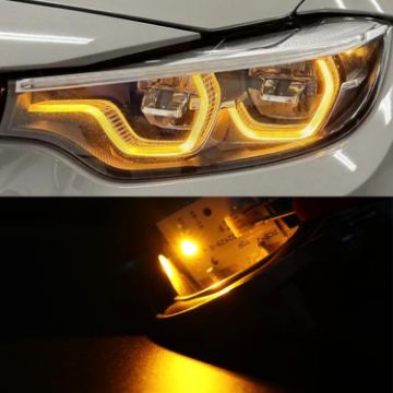 BMW 4 Series F32 Left LED Daytime Running Light Angel Eyes White - 1