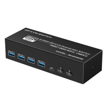 FJGEAR FJ-8K202DB 8K 60Hz DP Monitor KVM Switch - US Plug - 1