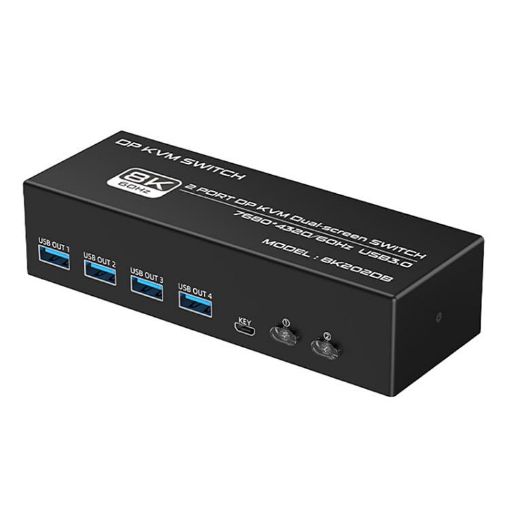 FJGEAR FJ-8K202DB 8K 60Hz DP Monitor KVM Switch EU Plug - 1