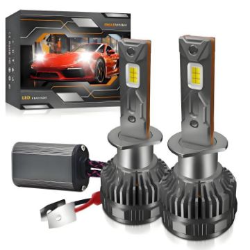 H1 LED Headlight Bulb 2pcs 50W 6000LM 6000K Double Copper Tube Gun Color - 1