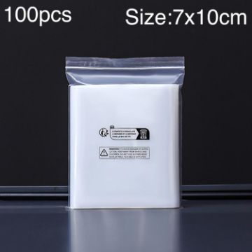 100pcs Double Layer Ziplock Bags 7x10cm, Environmental Warning Label - 1