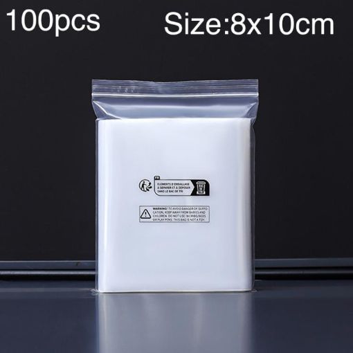 100pcs Double Layer Warning Ziplock Bags 8x10cm 12 Wire Eco-Friendly - 1