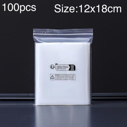 100pcs 12x18cm Double Layer Warning Label Ziplock Bags, 12 Wire - 1