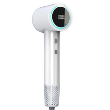 LED Digital Display High Speed Negative Ion Hair Dryer, US Plug, White - 1
