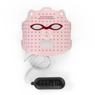 LED Photon Rejuvenation Mask Facial Beauty Instrument, UK Plug, Pink - 1