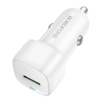 BOROFONE BZ34 Cloud QC3.0 USB Car Charger White - Fast Charging Adapter - 1