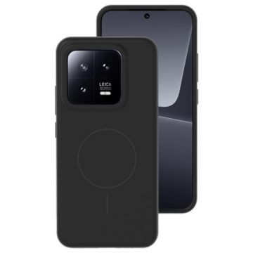 Xiaomi 13 Black Liquid Silicone MagSafe Phone Case - Thin Circle Design - 1