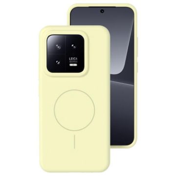 Xiaomi 13 Cream Yellow Liquid Silicone MagSafe Phone Case - 1