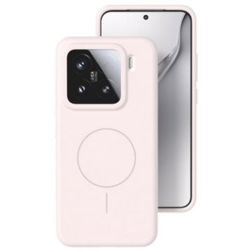 Xiaomi 15 Liquid Silicone MagSafe Phone Case - Grey Pink - 1