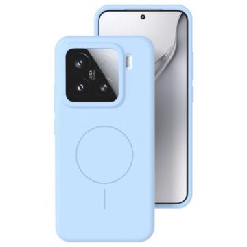 Xiaomi 15 Sky Blue Liquid Silicone MagSafe Phone Case - Thin Circle - 1