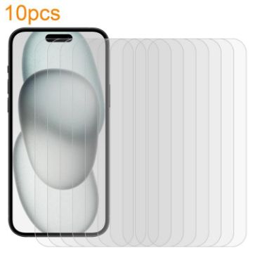 iPhone 15/15 Pro Tempered Glass Film 10pcs 0.26mm 9H 2.5D Aluminum - 1