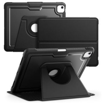 iPad Air 13 2025/2024 Honeycomb Magnetic Leather Case (Black) - 1