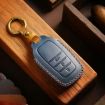 Toyota Corolla 2-Button B110 Crazy Horse Cowhide Key Cover (Blue) - 2
