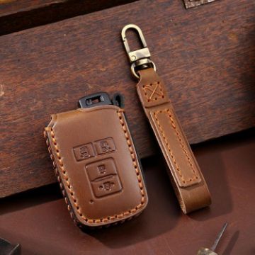 Toyota 4-Button C011 Crazy Horse Cowhide Key Cover (Brown) - 1