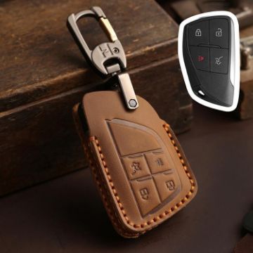 Buick Envision Plus 2023 Key Cover - Crazy Horse Cowhide, 4-Button Brown - 1