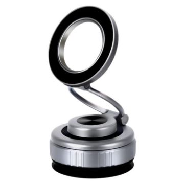 G512 Silver Magnetic Car Phone Holder - Multifunctional Vacuum Design - 1