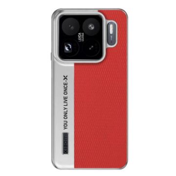 Xiaomi 15S Pro Red Diamond Texture Leather PC Phone Case - 1