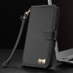 Redmi Note 12 4G Black Leather Phone Case with Metal Bow & Hand Strap - 8
