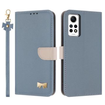 Redmi Note 12 Pro 4G Global Leather Case with Hand Strap - Light Blue - 1
