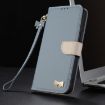Redmi Note 14 4G Light Blue Leather Phone Case with Hand Strap - 8