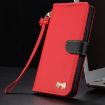 Red Leather Phone Case with Hand Strap for Redmi Note 14 Pro/Pro+ 5G - 8