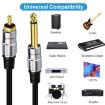 3m 6.35mm Mono Plug to RCA Male Audio Adapter Cable for Amp, Speaker, Guitar - 5
