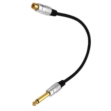 6.35mm Mono Plug to RCA Female Adapter Cable for Amp, Speaker, Guitar 0.3m - 1