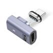 Type-C Male to Female PD240W 80Gbps Magnetic Adapter, Side Elbow, Grey - 1