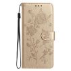 Samsung Galaxy A03 Core Gold Leather Case with Rose Flower Embossing - 2