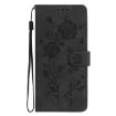 Samsung Galaxy A04S Black Leather Case with Rose Flower Embossing - 2