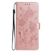 Samsung Galaxy A15 Rose Flower Embossed Leather Case - Rose Gold - 2
