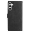 Samsung Galaxy A15 Black Leather Case with Rose Flower Embossing - 3