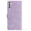Samsung Galaxy A35 Light Purple Rose Embossed Leather Phone Case - 3