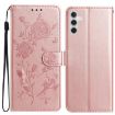 Samsung Galaxy A36 Rose Flower Embossed Leather Case Rose Gold - 1