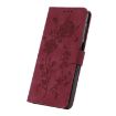 Samsung Galaxy A41 Red Rose Flower Embossed Leather Phone Case - 5