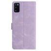 Samsung Galaxy A41 Light Purple Rose Embossed Leather Phone Case - 3