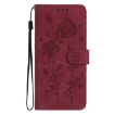 Samsung Galaxy A51 Red Rose Flower Embossed Leather Phone Case - 2
